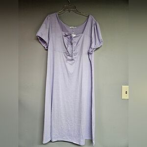 Lavender Purple Short Sleeve Nightgown 2xl Knee Length Pajamas